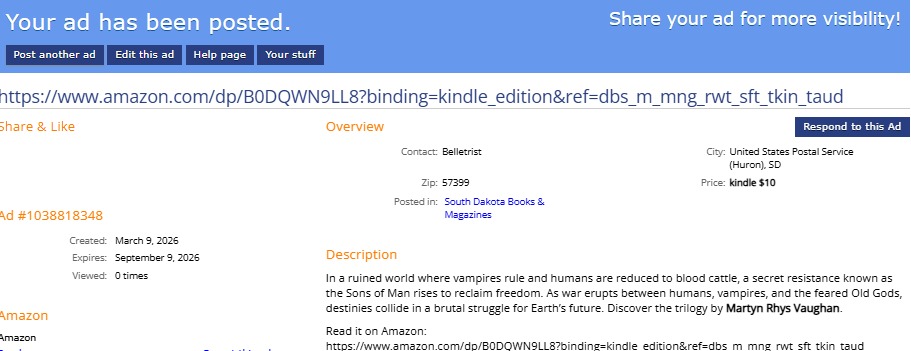 Live Amazon Sponsored Product ad