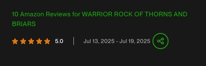 10 Amazon Reviews for Warrior Rock of Thorns and Briars — 5.0