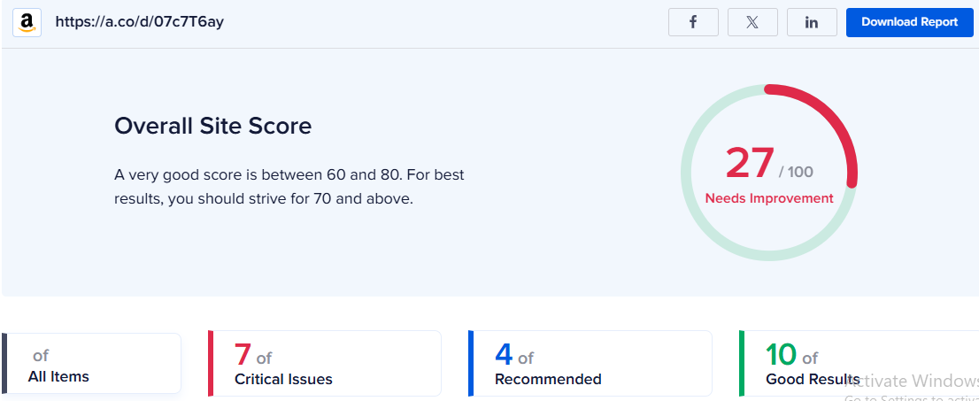 WAJI audit score before — 27 / 100